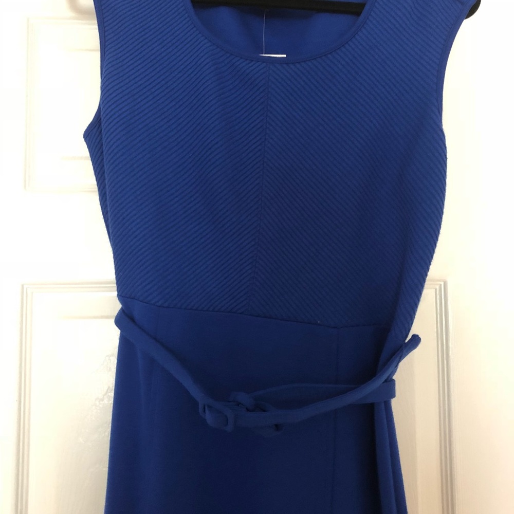 Blue belted dress